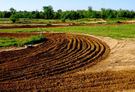 Freshly tilled berm at the CCDR track