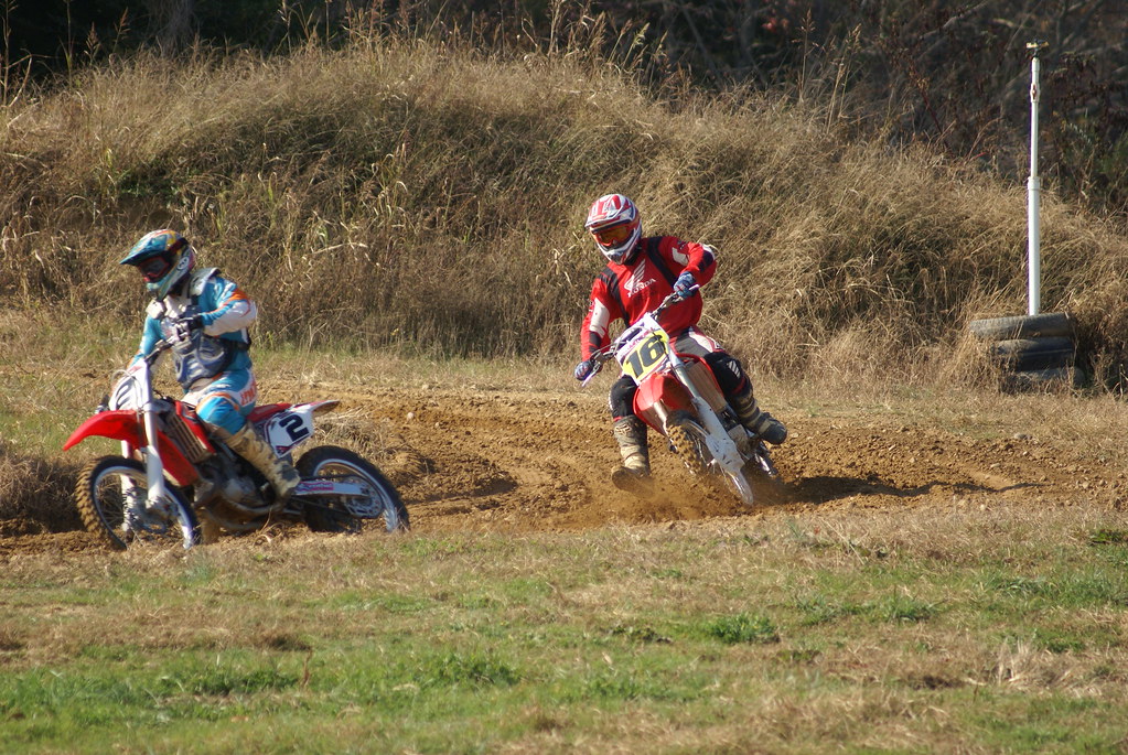 Two riders exiting a corner at CCDR