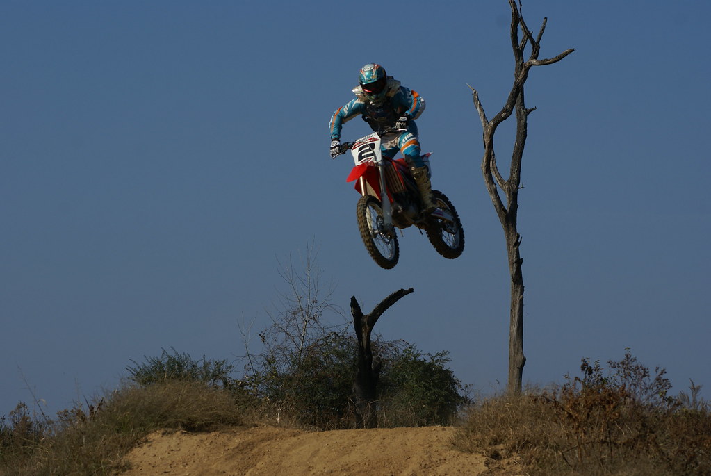 Rider jumping past the dead tree at CCDR